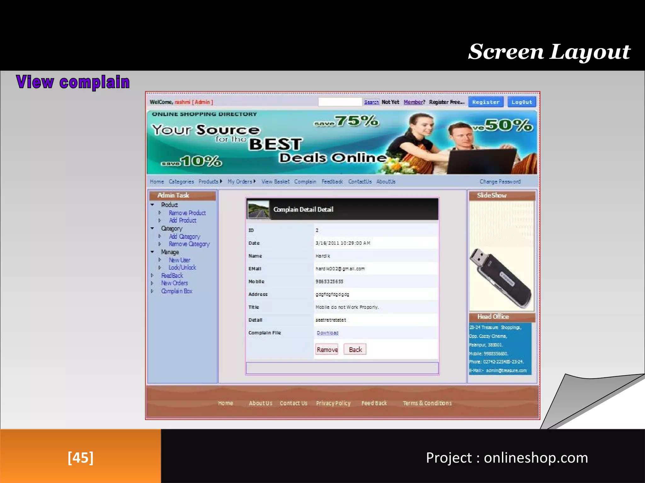 [45][45]
Screen Layout
Project : onlineshop.comProject : onlineshop.com
 
