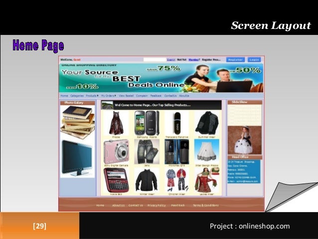 project front page design online