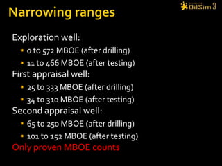 TestingOnly if you discover a field – find Oil or GasYou decide whether you want more information about that fieldMore information by doing a production test (and other tests)Tests costs. Tests take 10 days per field. Tests have the same day-rate as the drilling if you use the same providers.