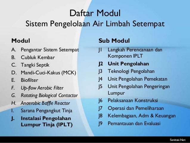 Perencanaan Teknis IPLT - Unit Pengolahan