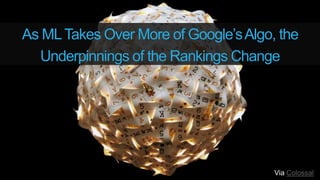 Training Data
(e.g.goodsearchresults)
This is a good SERP – searchers
rarely bounce, rarely short-click,
and rarely need t...