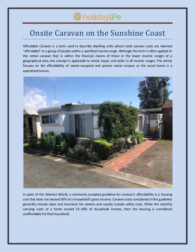 Onsite Caravan For Sale In Queensland On The Sunshine Coast Holiday