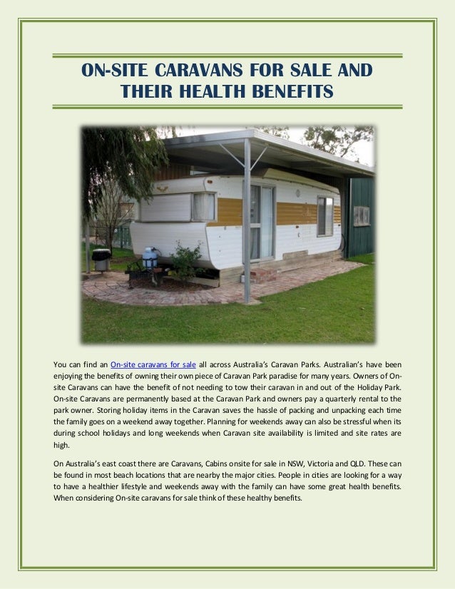 On Site Caravans For Sale And Their Health Benefits Holidaylife