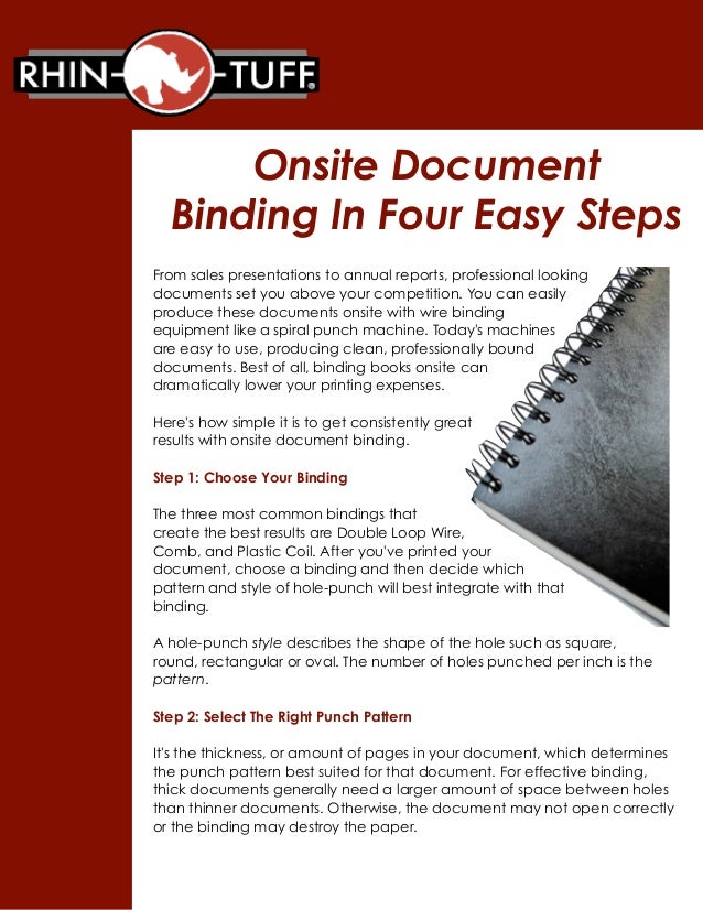 Onsite Document Binding In Four Easy Steps