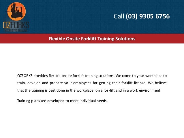 Onsite Training For Forklift License In Melbourne