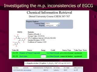 Investigating the m.p. inconsistencies of EGCG 