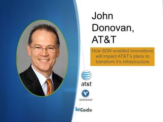 John
Donovan,
AT&T
How SDN enabled innovations
will impact AT&T’s plans to
transform it’s infrastructure
 