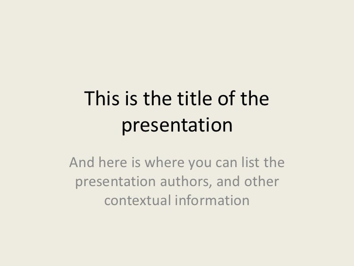 on suitable presentation formats