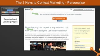 The 3 Keys to Context Marketing - Personalise
Personalised
Landing Pages
 