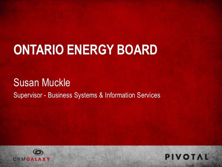 Ontario Energy Board Using CRM for Transparency