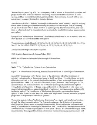 On Technological Determinism- A Typology- Scope Conditions- and a Mech.docx