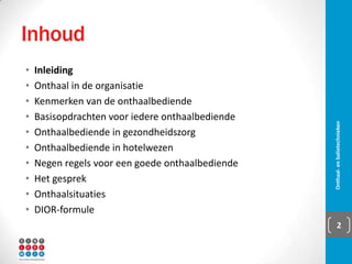 In de actualiteit
Onthaal- en balietechnieken 2
 