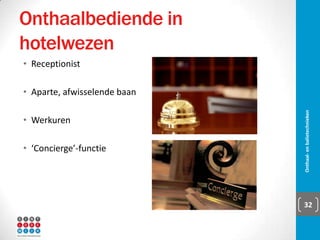 Onthaal- en balietechnieken 32
 