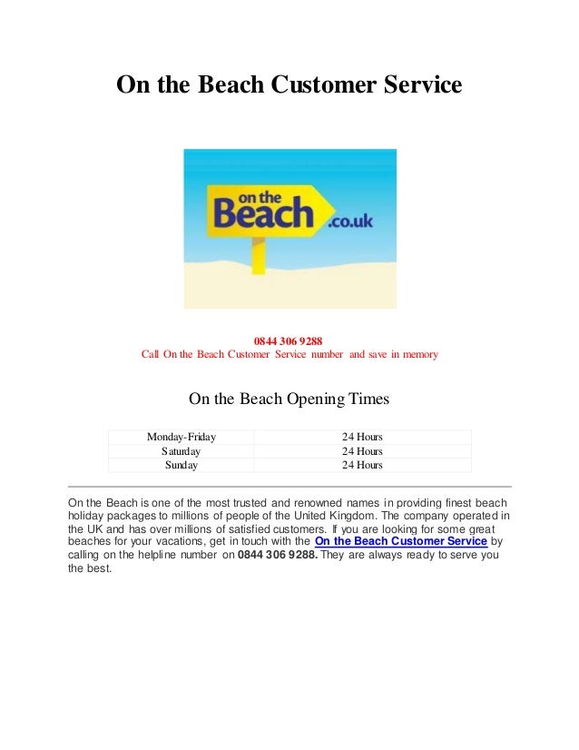 On the Beach Customer Service