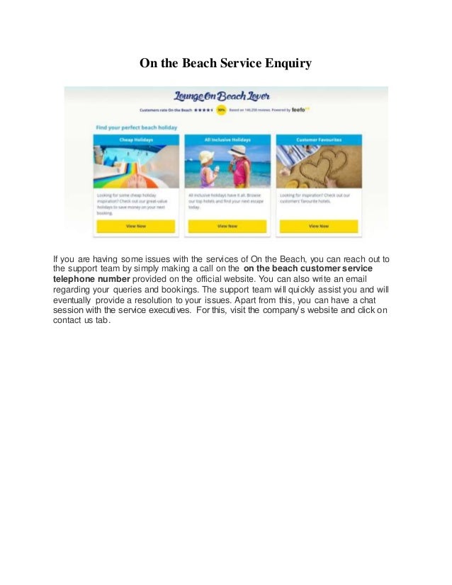 On the Beach Customer Service
