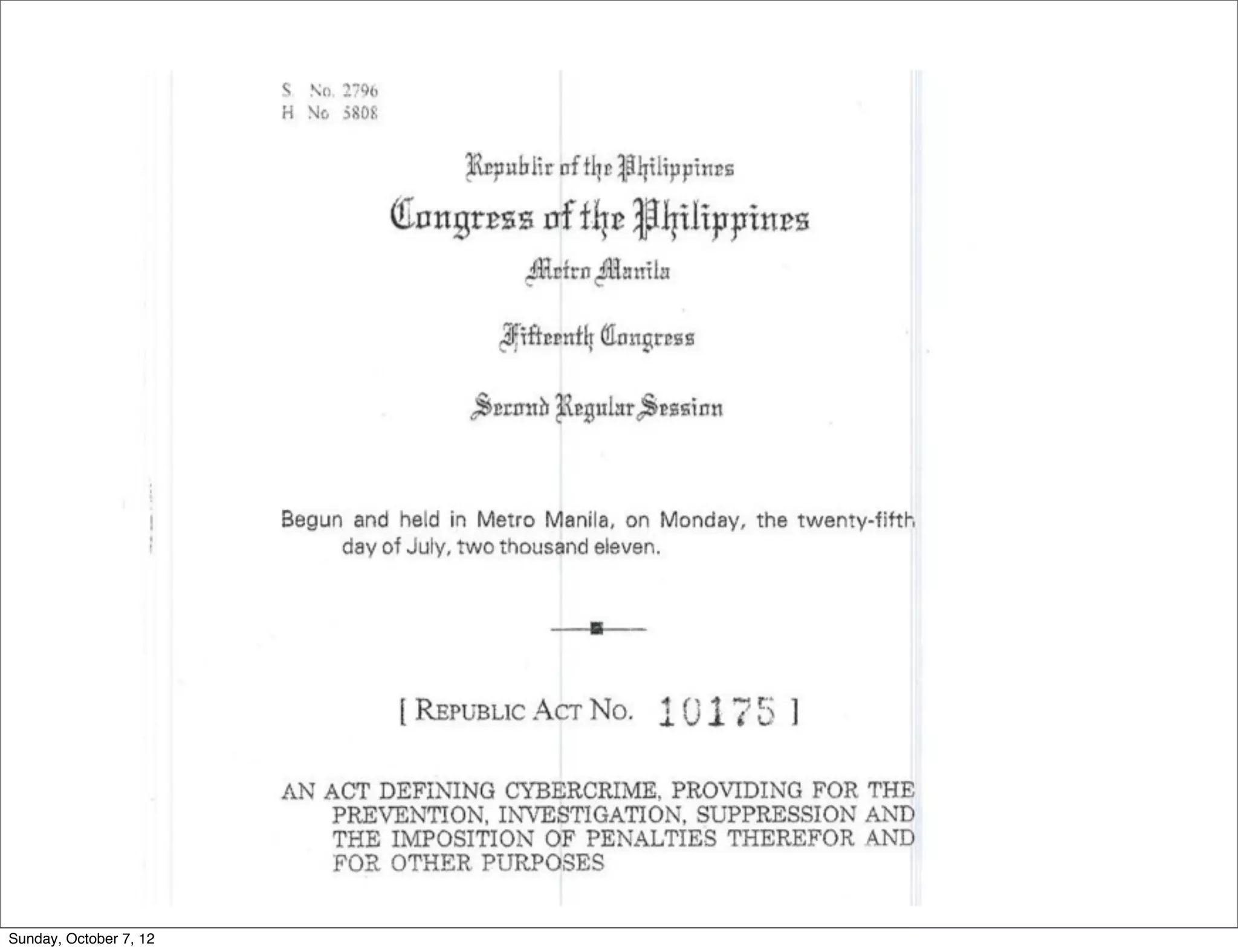 Sunday, October 7, 12
 