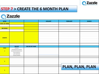 STEP 7 > CREATE THE 6 MONTH PLAN




                             PLAN, PLAN, PLAN
                                    @simonpenson
 