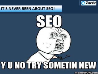 IT’S NEVER BEEN ABOUT SEO!




                             @simonpenson
 
