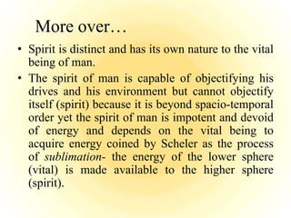 Overobjectify On the eternal of man(m.scheler) | PPTX