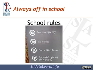 Always off in school SlidetoLearn.info School rules 