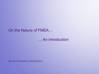 On the nature of FMECA... An introduction | PDF