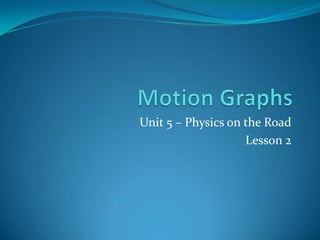 Unit 5 – Physics on the Road
Lesson 2
 