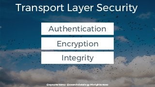 @aysunakarsu @searchdatalogy #brightonseo
Transport Layer Security
Authentication
Encryption
Integrity
 