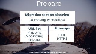@aysunakarsu @searchdatalogy #brightonseo
Prepare
Migration section planning
(If moving in sections)
URL list
Mapping
Monitoring
Update
HTTP
HTTPS
Sitemaps
 