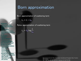 On the scattering of light : various models and methods used in ...