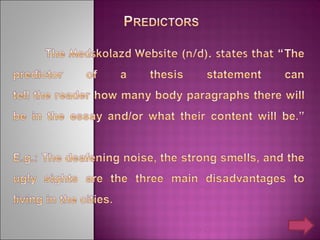 On the Thesis Statement and the Five-Paragraph Essay