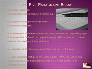 On the Thesis Statement and the Five-Paragraph Essay
