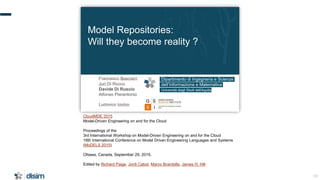 70
CloudMDE 2015
Model-Driven Engineering on and for the Cloud
Proceedings of the
3rd International Workshop on Model-Driv...