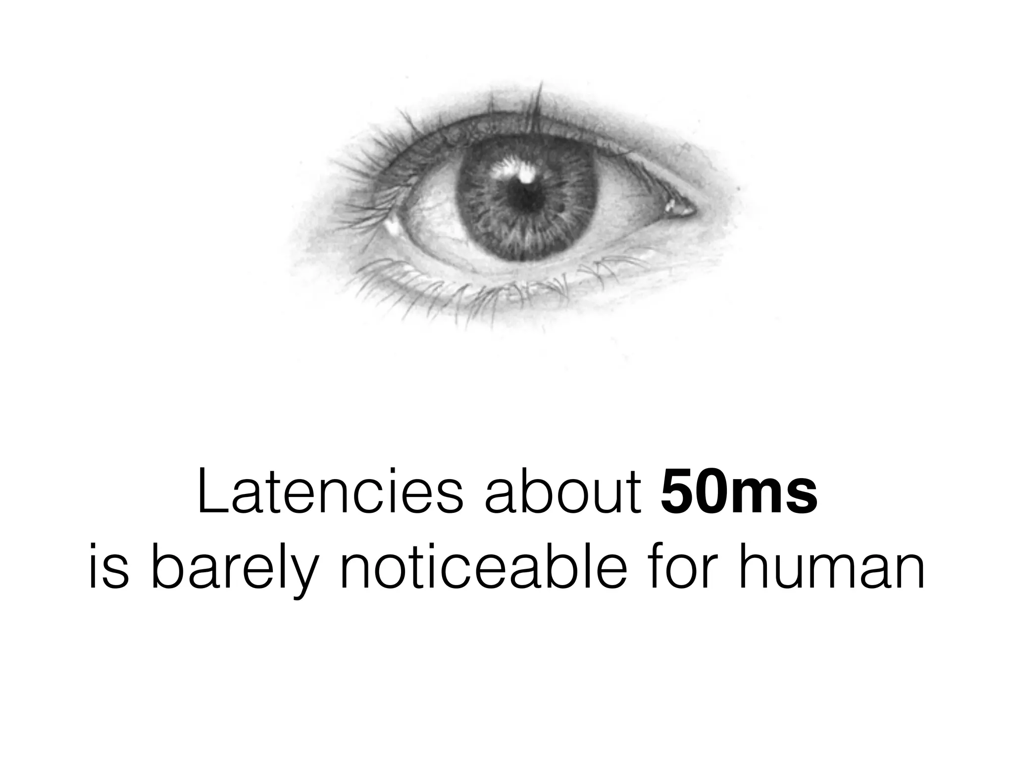 Latencies about 50ms  
is barely noticeable for human
 
