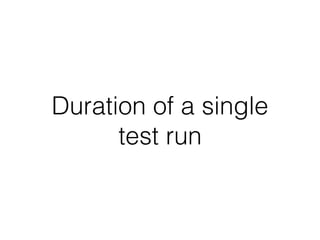Duration of a single
test run
 