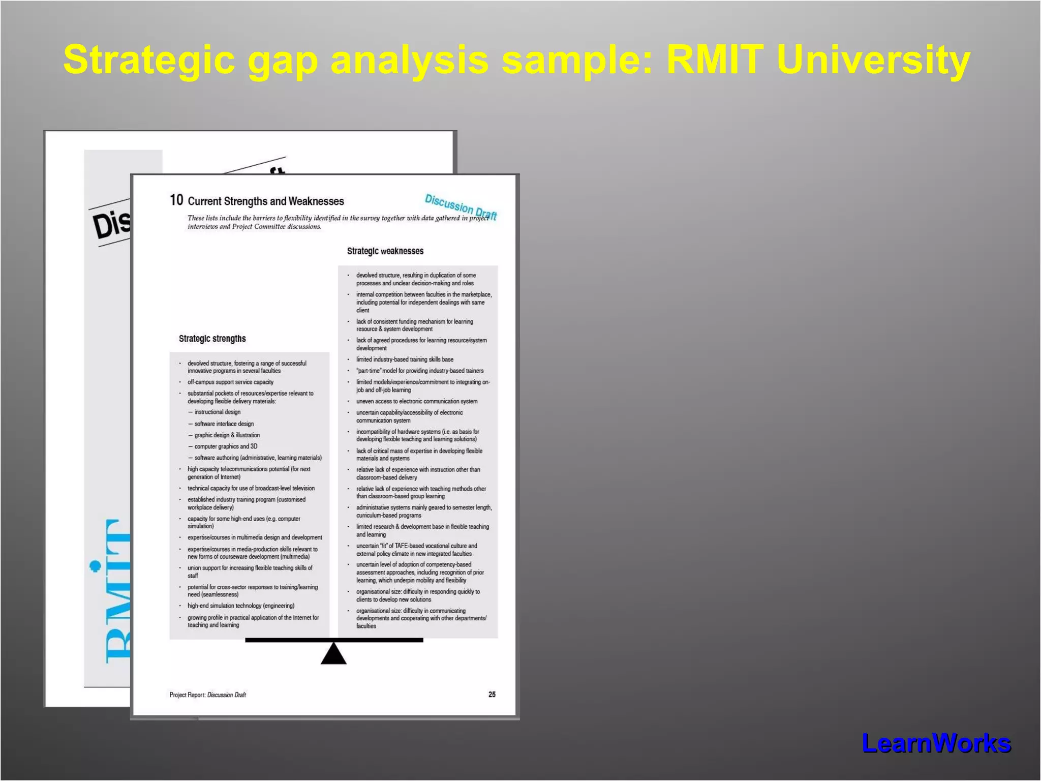 Strategic gap analysis sample: RMIT University 