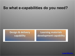 So what e-capabilities do you need? 