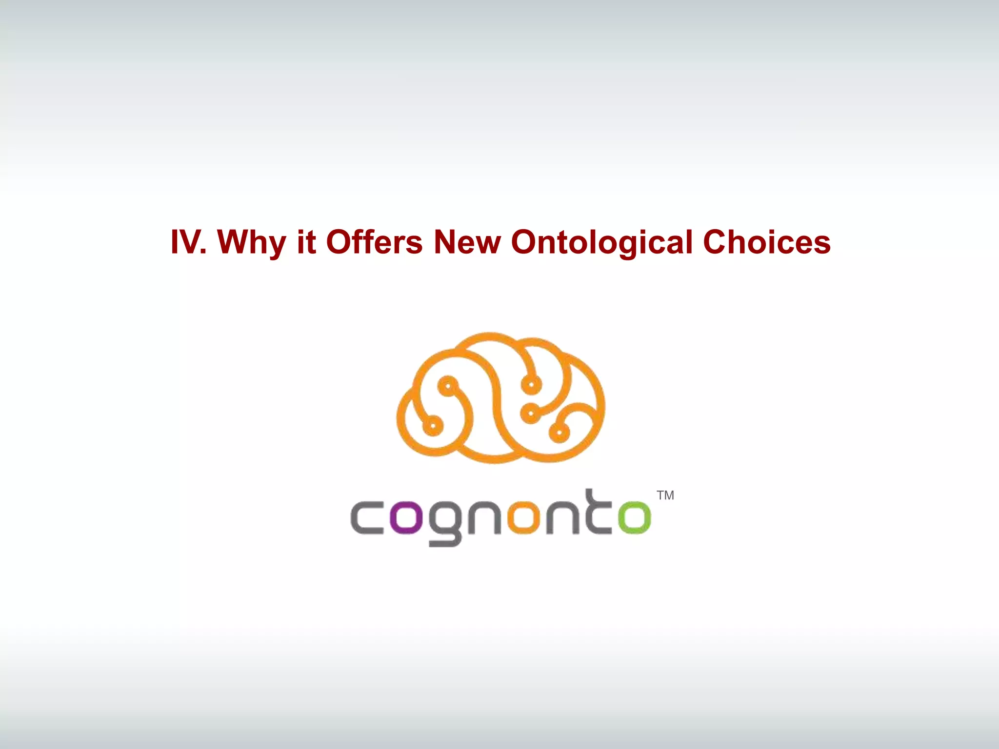 IV. Why it Offers New Ontological Choices
TM
 