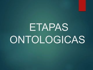 ETAPAS
ONTOLOGICAS
 