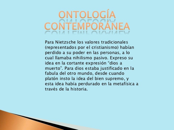 Resultado de imagen para ontologia contemporanea