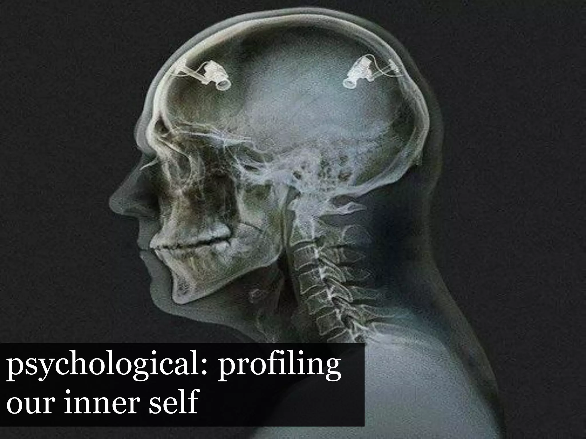 psychological: profiling
our inner self
 