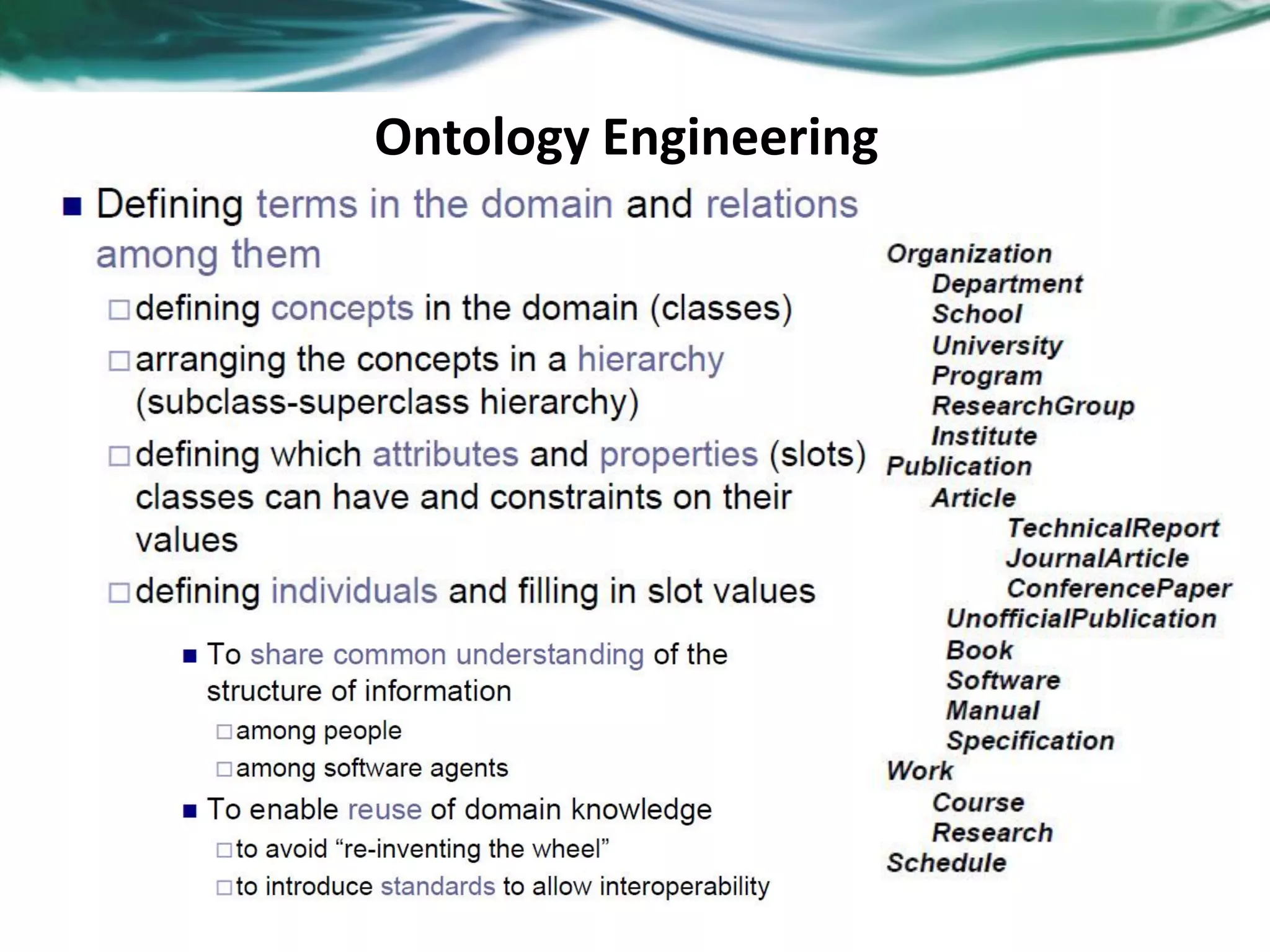 Ontology Engineering
 