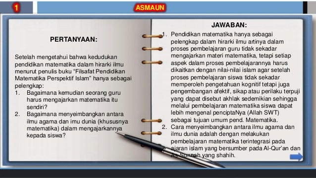 Ontologi/hakikat pendidikan matematika perspektif Islam