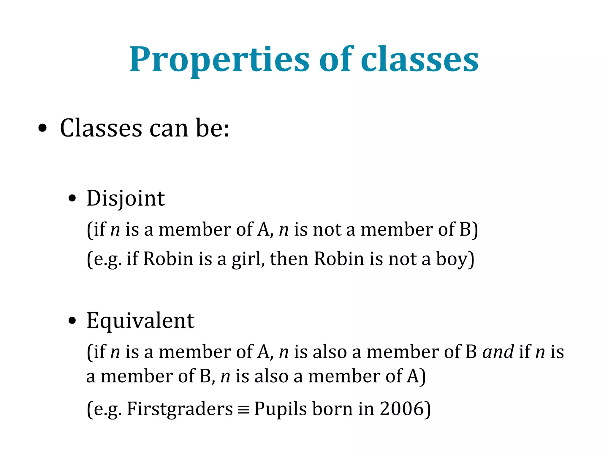 Classes
• Represent categories, sets of individual
instances
• Are related to eachother through parentchild relationships (superclass-subclass)
• Only generic ’is a’-relations are allowed
• Unlike in a taxonomy, multiple inheritence
is allowed.

 