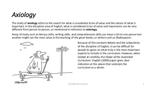 ontology axiology and epistemology in the english curriculum axiology