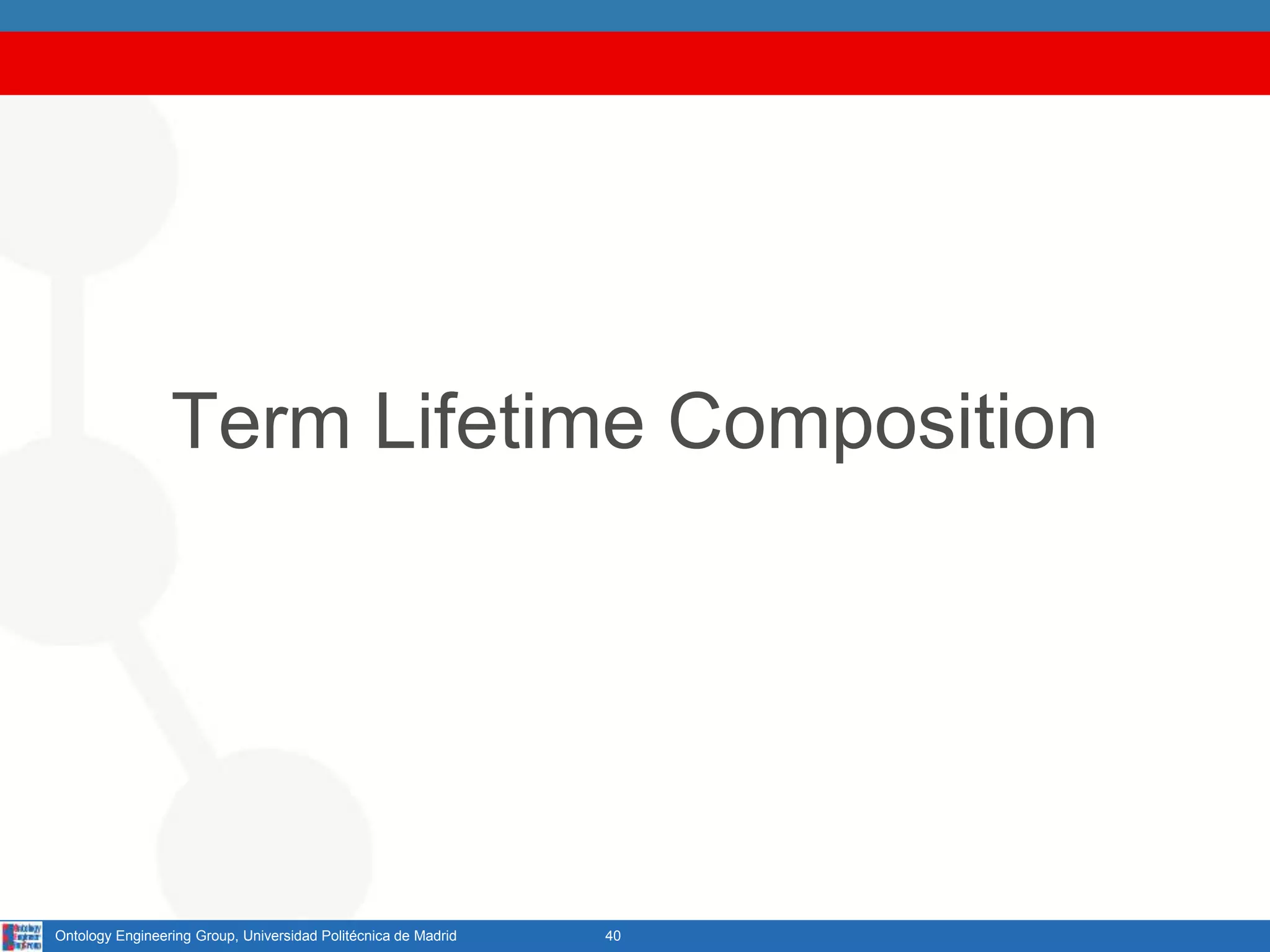 40Ontology Engineering Group, Universidad Politécnica de Madrid
Term Lifetime Composition
 