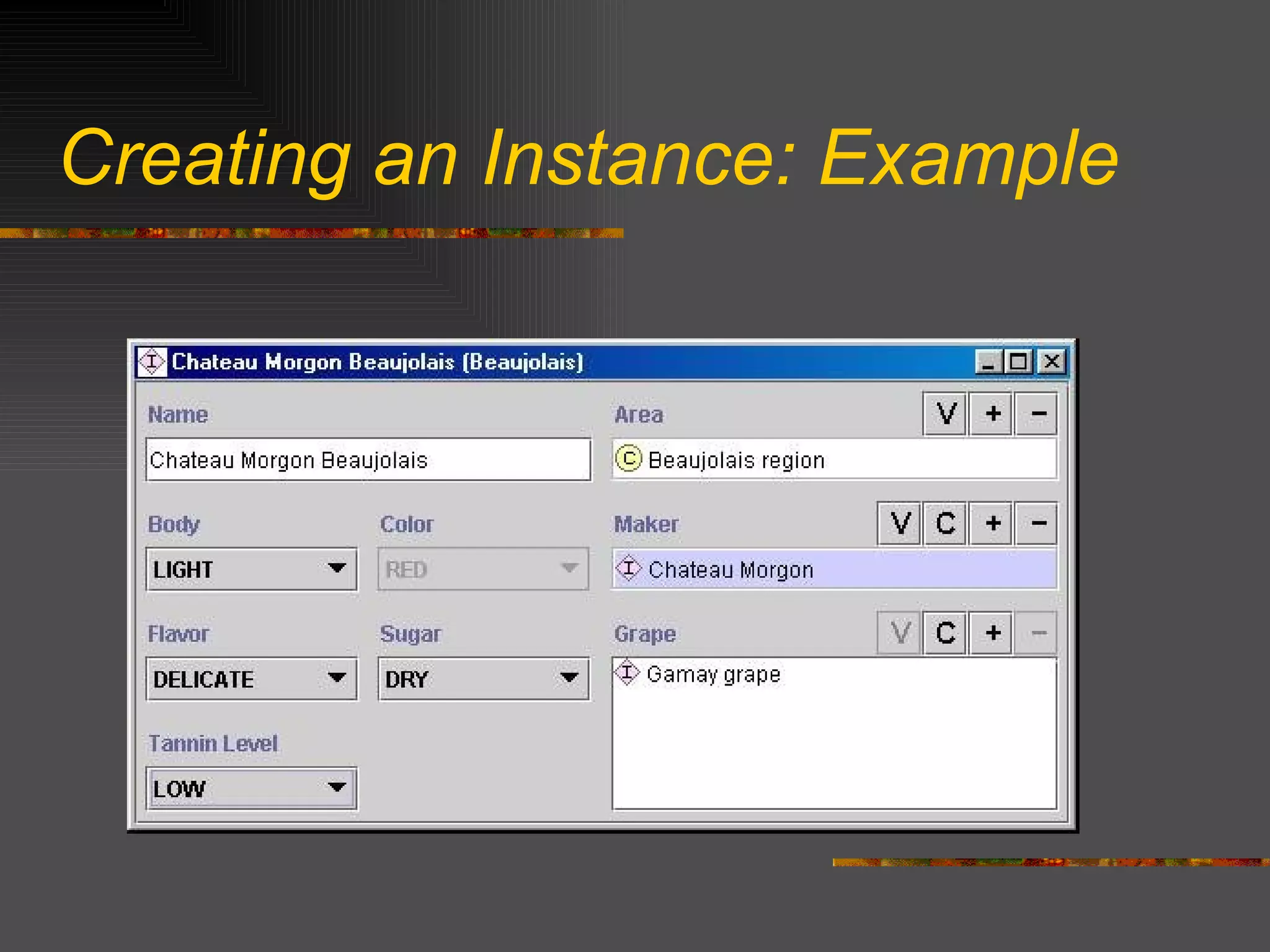 Creating an Instance: Example 