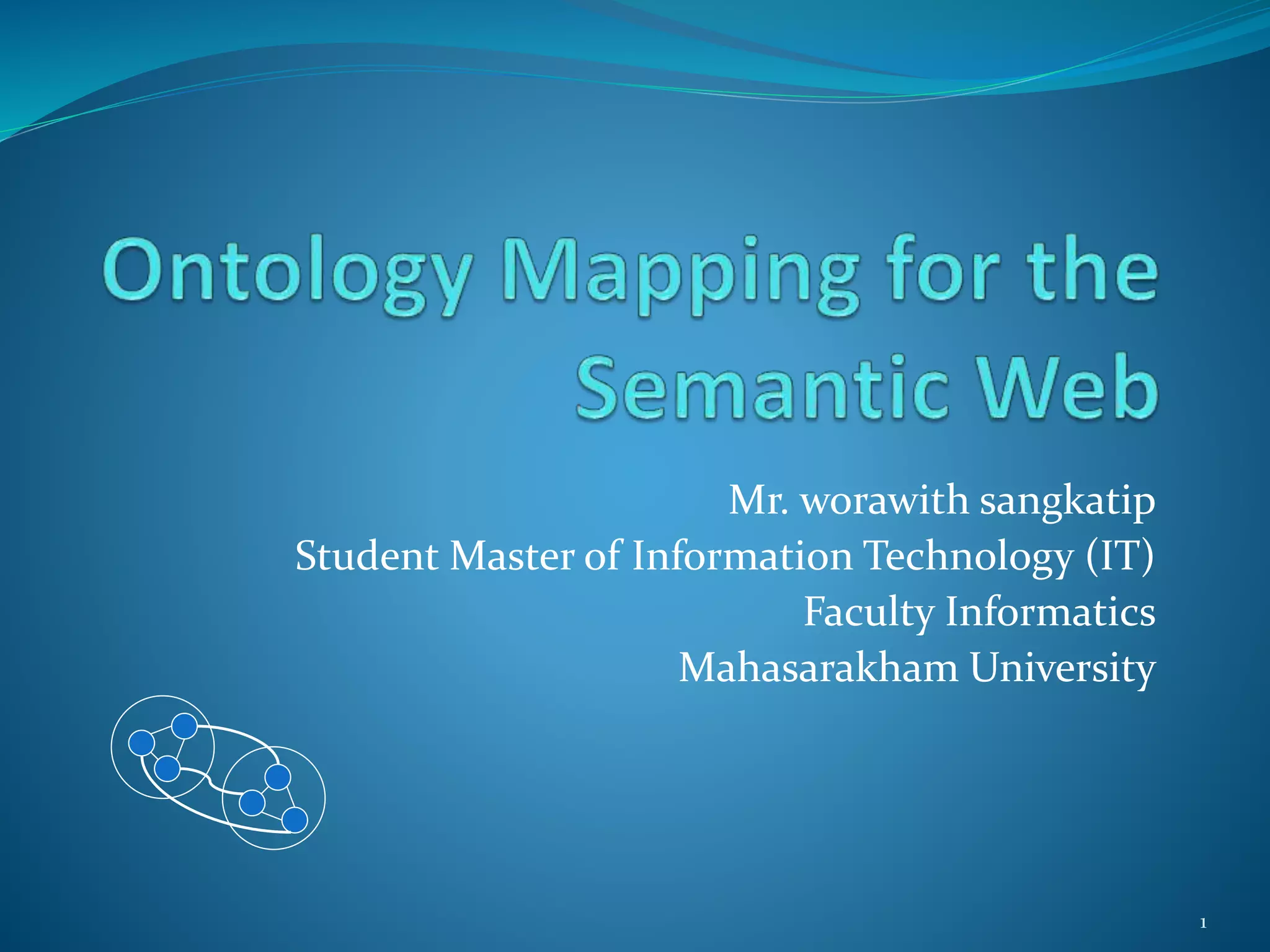 Mr. worawith sangkatip
Student Master of Information Technology (IT)
Faculty Informatics
Mahasarakham University
1
 