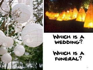 Which is a
wedding?
Which is a
funeral?
20

 