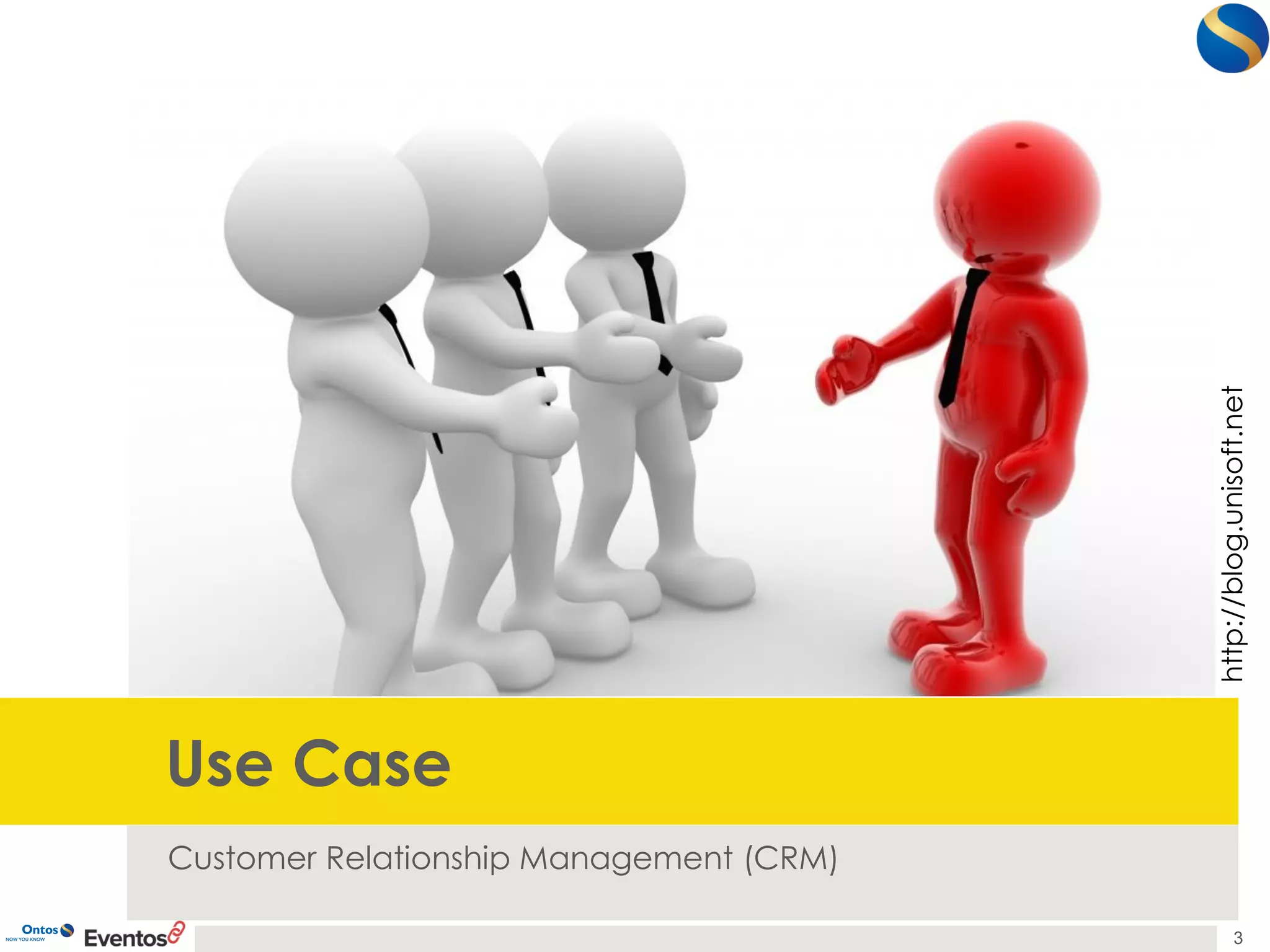 Use Case 
Customer Relationship Management (CRM) 
3 
http://blog.unisoft.net  