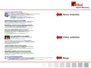 News websites Video websites Blogs 